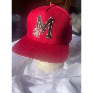 Mitchell & Ness Red M Bulldog‎ Snapback Hat Baseball Cap